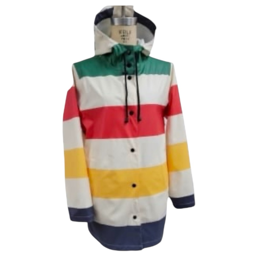 HBC Stripes Hudsonβs Bay Company Classic Stripes Rain Coat - Picture 2 of 16
